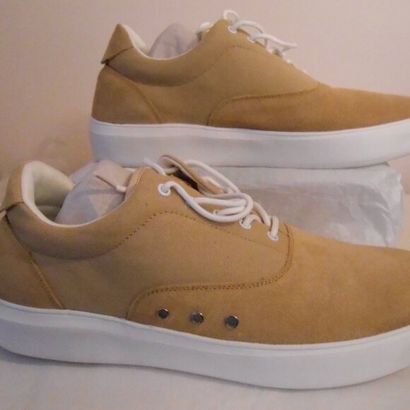 Men's Ortho Comfoot Camel Colored Leather Suede Fashion Sneakers-EUR 48-NIB - Picture 9 of 13